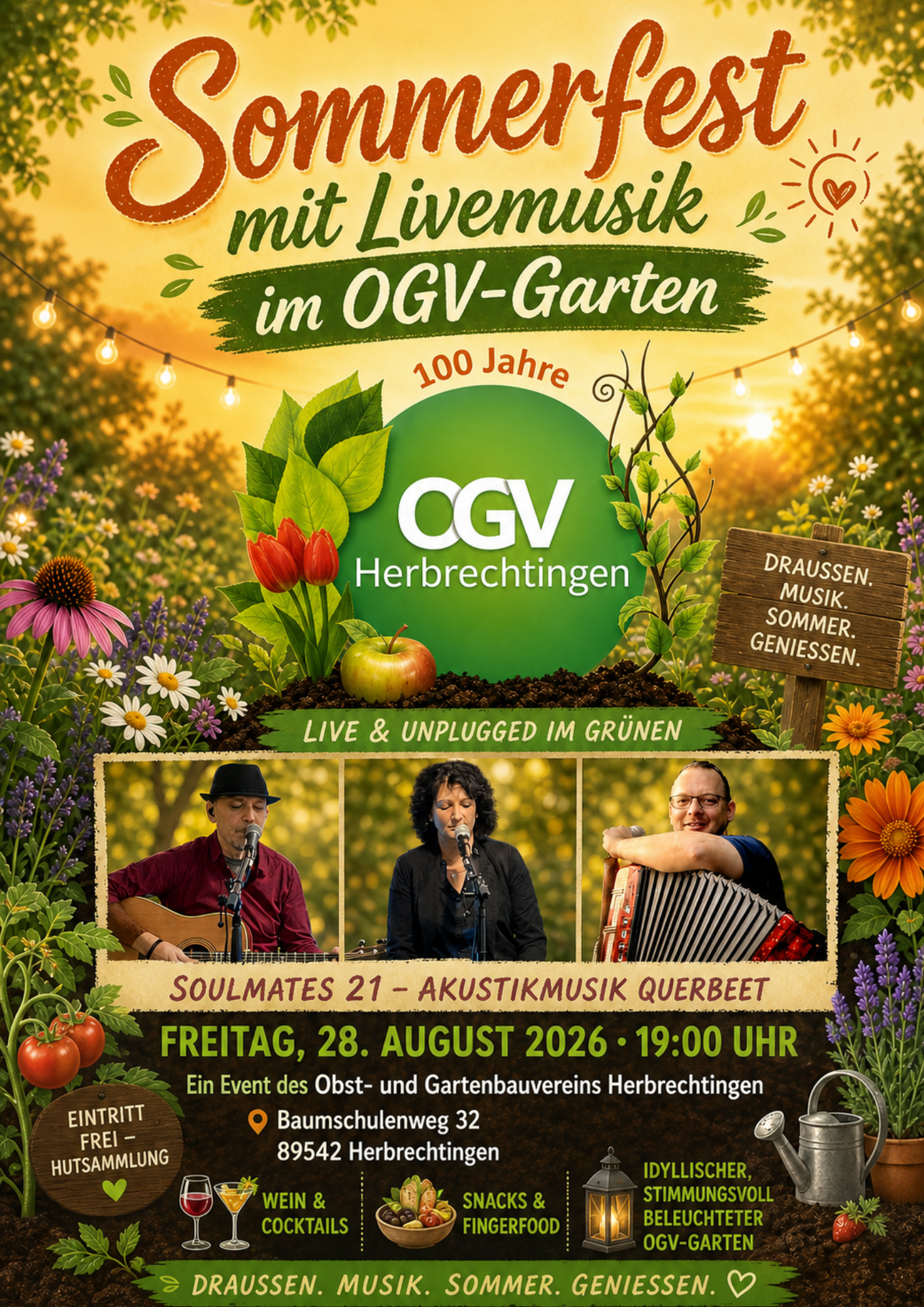 Mehr über den Artikel erfahren Sommerfest mit Livemusik im OGV-Garten